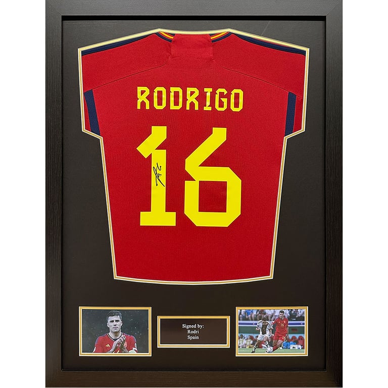 Spain Rodri Signed 2022-23 Replica Shirt - Framed & Authenticated