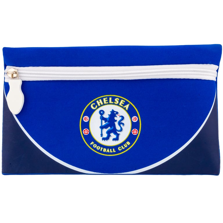 Chelsea FC Full Colour Crest Neoprene Pencil Case - Soft Zip Closure