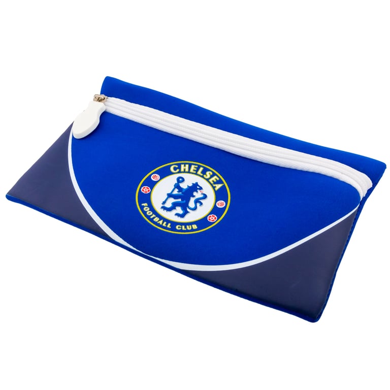 Chelsea FC Full Colour Crest Neoprene Pencil Case - Soft Zip Closure