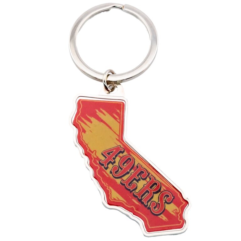San Francisco 49ers California State Shape Metal Keyring
