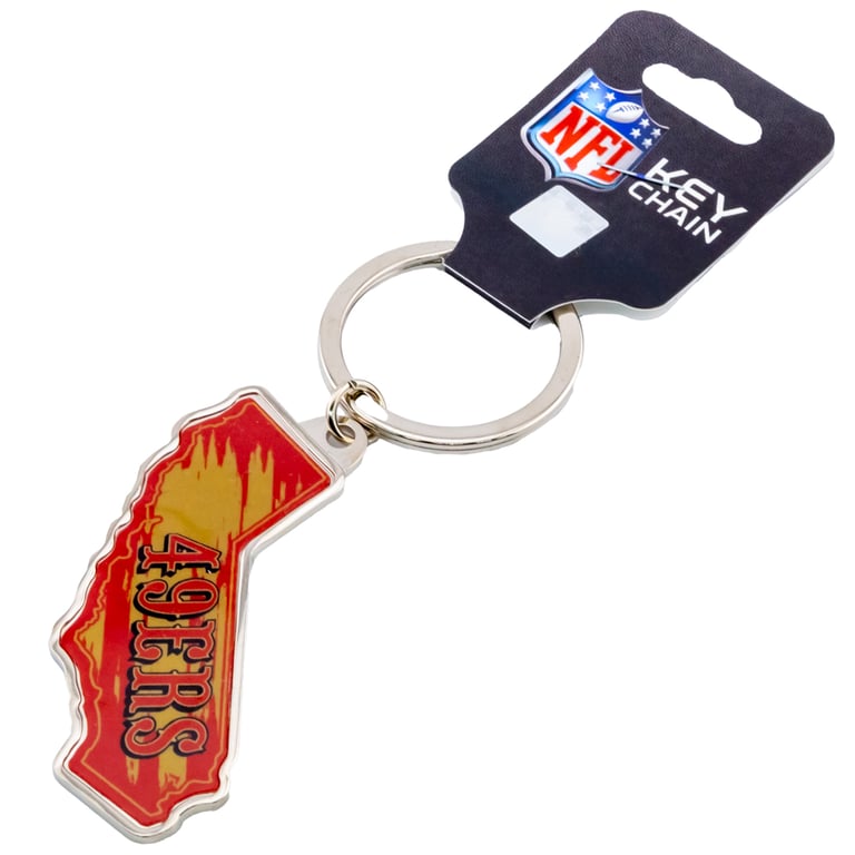 San Francisco 49ers California State Shape Metal Keyring