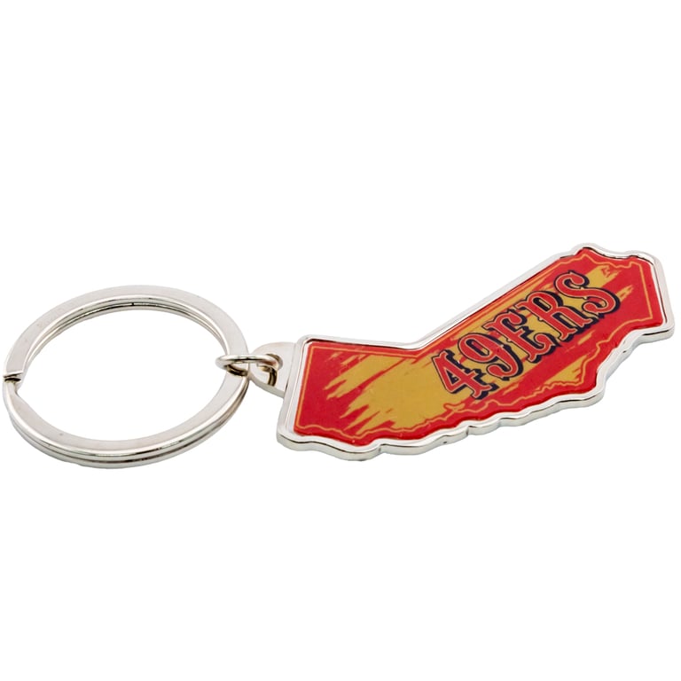 San Francisco 49ers California State Shape Metal Keyring