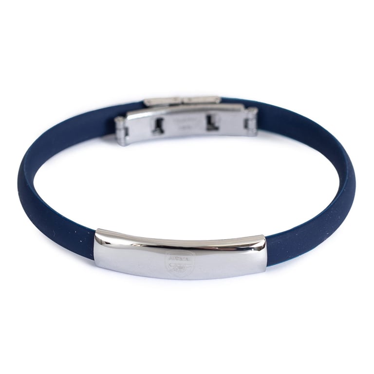 Arsenal FC Navy Silicone Bracelet - Engraved Club Crest & Stainless Steel Clasp