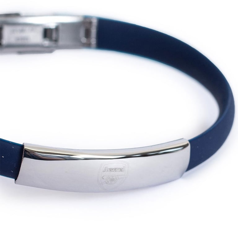 Arsenal FC Navy Silicone Bracelet - Engraved Club Crest & Stainless Steel Clasp