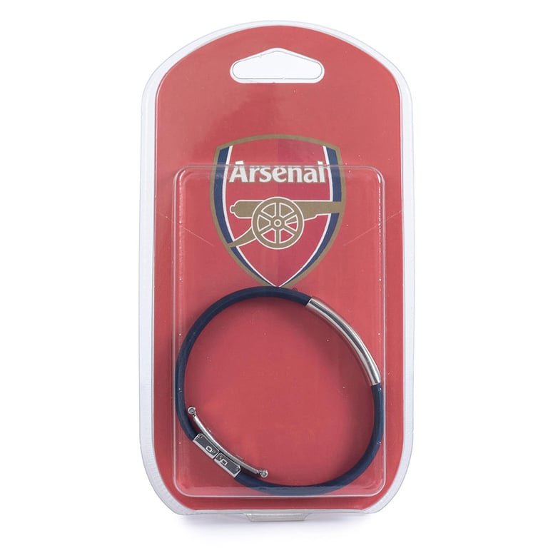 Arsenal FC Navy Silicone Bracelet - Engraved Club Crest & Stainless Steel Clasp