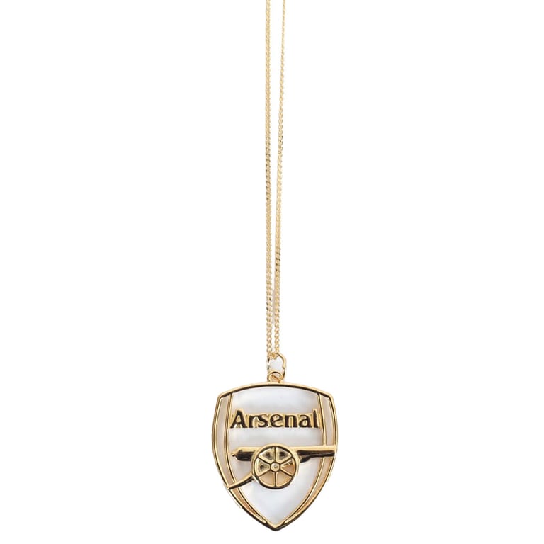 Arsenal FC 18ct Gold Plated Sterling Silver Crest Pendant Necklace with Lobster Clasp
