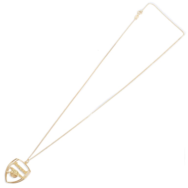 Arsenal FC 18ct Gold Plated Sterling Silver Crest Pendant Necklace with Lobster Clasp
