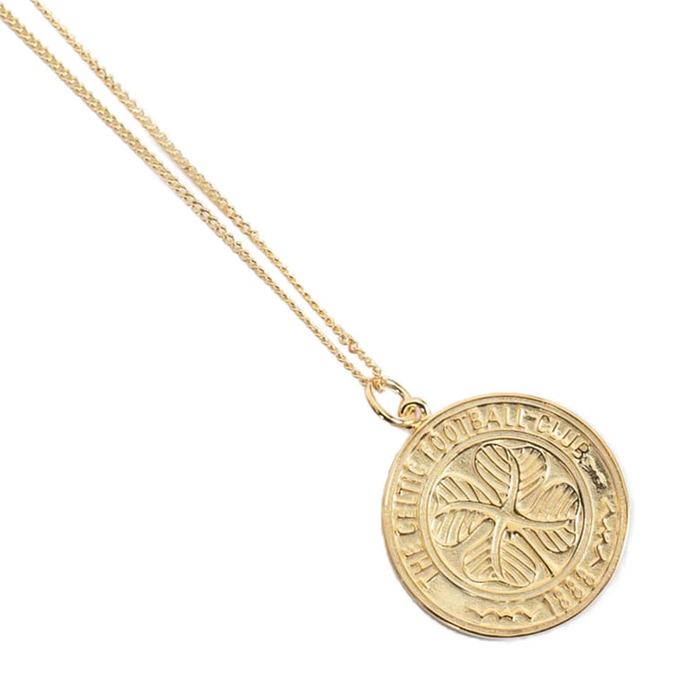 Celtic FC 18ct Gold Plated Sterling Silver Pendant Necklace