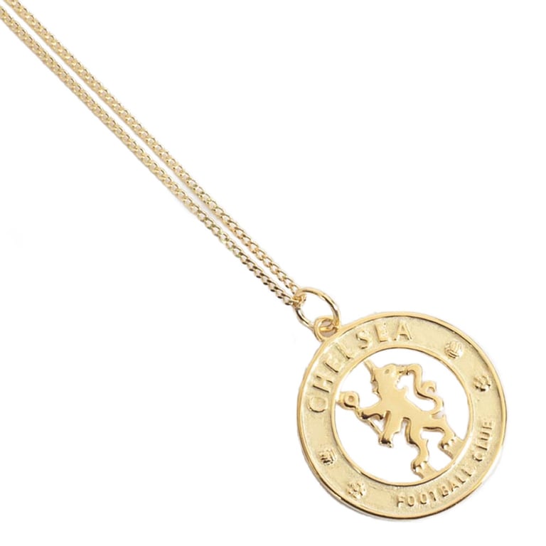 Chelsea FC 18ct Gold Plated Sterling Silver Pendant Necklace with Lobster Clasp