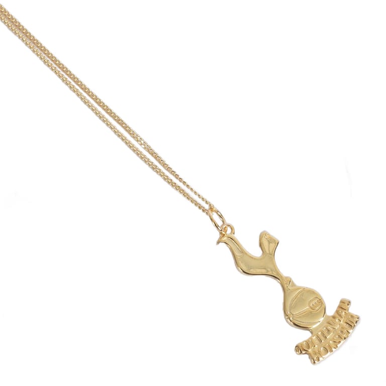 Tottenham Hotspur FC 18ct Gold Plated Sterling Silver Pendant & Chain Necklace