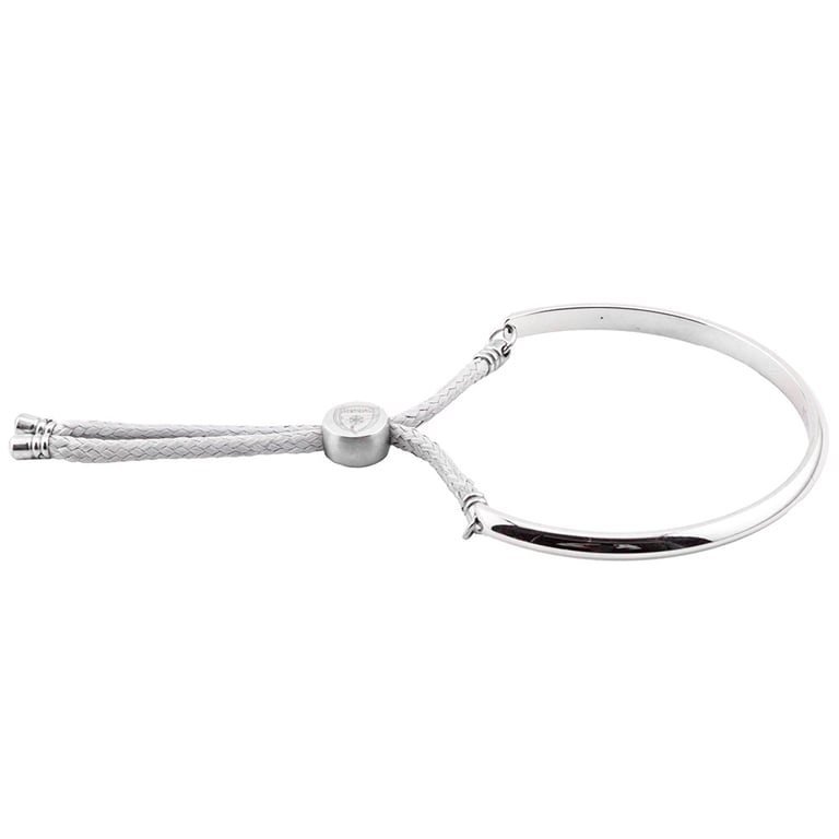 Arsenal FC Ladies Stainless Steel Rope Bangle with Sliding Gunners Logo Attachment