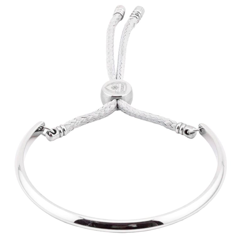 Arsenal FC Ladies Stainless Steel Rope Bangle with Sliding Gunners Logo Attachment