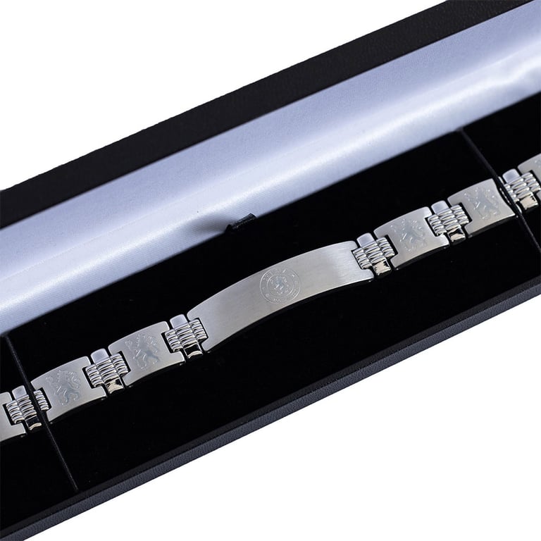 Chelsea FC Lion Link Stainless Steel Engraved Bracelet