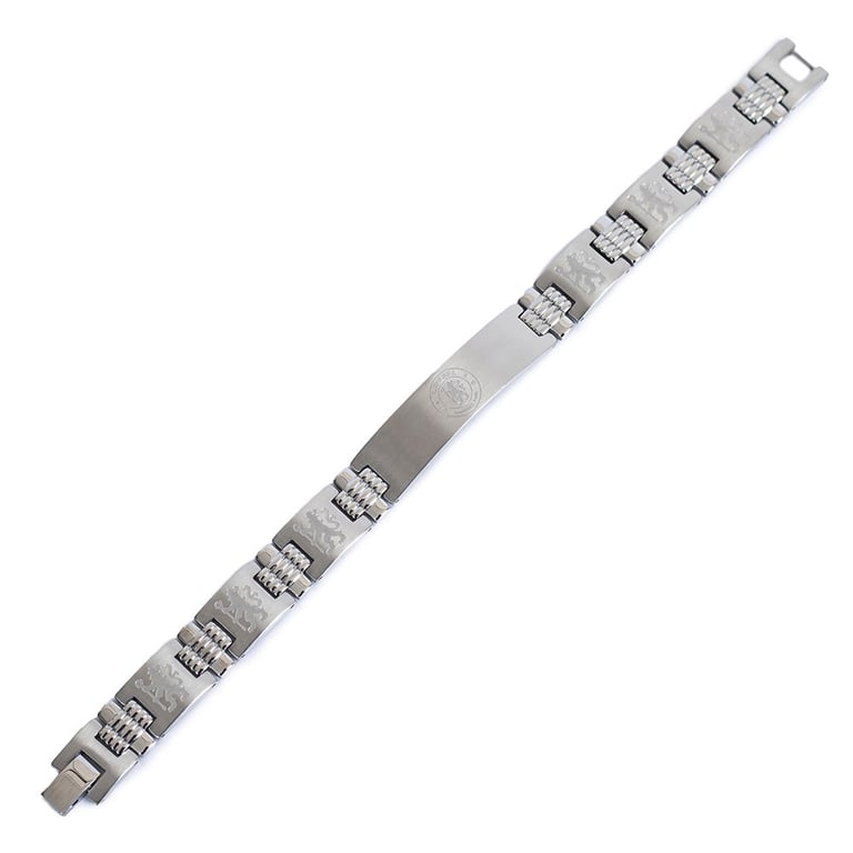 Chelsea FC Lion Link Stainless Steel Engraved Bracelet