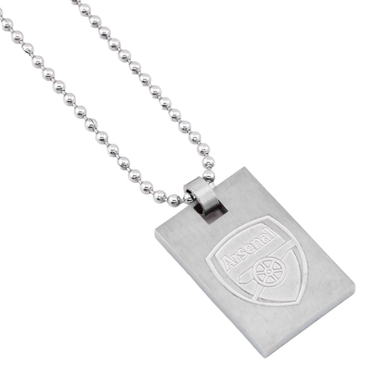 Arsenal FC Dog Tag with Engraved Crest and Brushed Satin Finish
