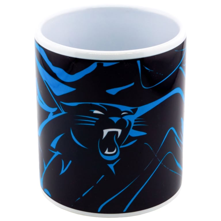 Carolina Panthers Camo Design Ceramic Mug - Kiln Fired Finish with Panther Logo