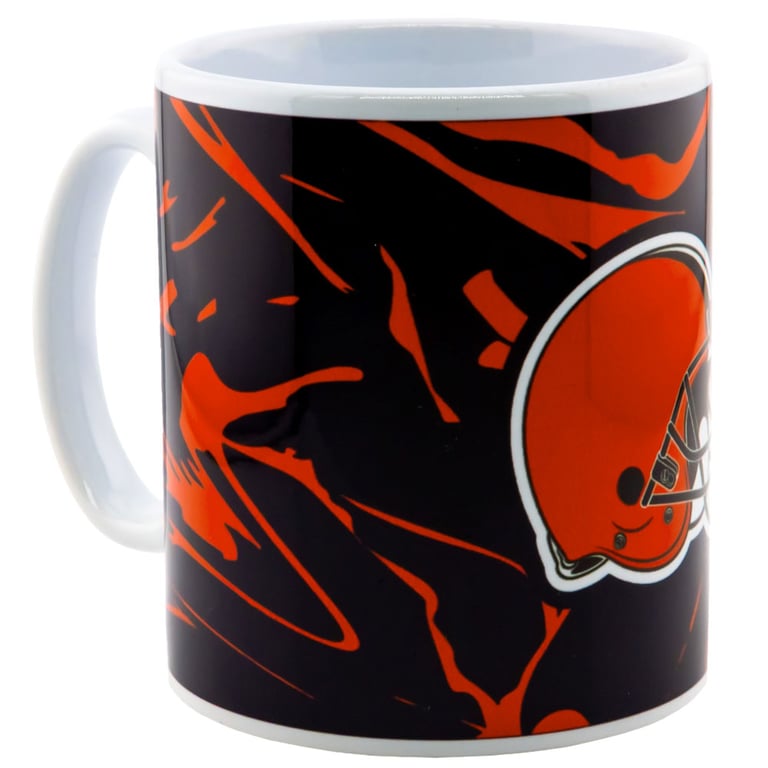 Cleveland Browns Camo Ceramic Coffee Mug - Official Team Logo Design
