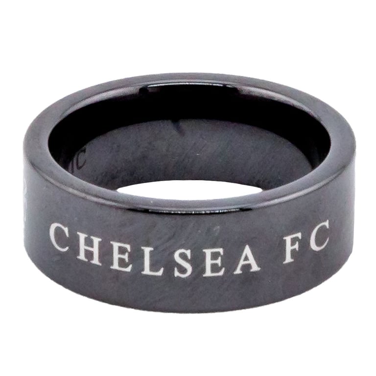 Chelsea FC Black Ceramic Ring Featuring Lion Emblem