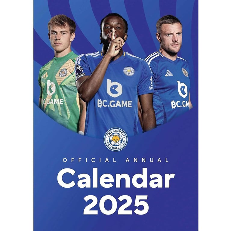 Leicester City FC 2025 A3 Wall Calendar Featuring Vardy, Daka & More