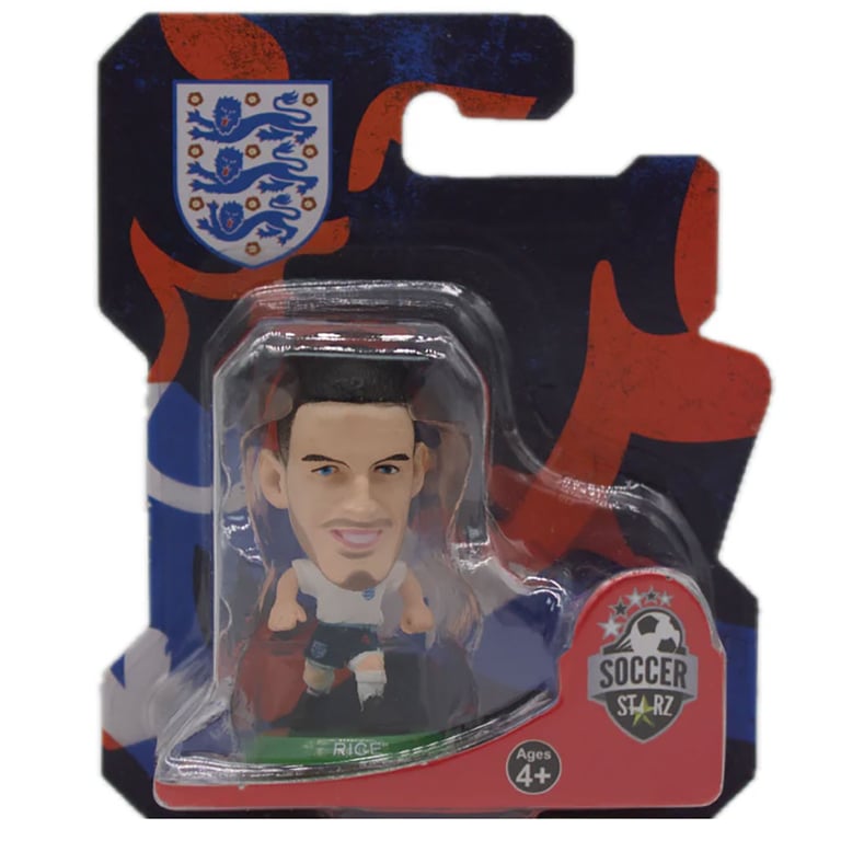 England FA SoccerStarz Declan Rice Classic Home Kit Collectable Figure 5cm Tall on Green Base