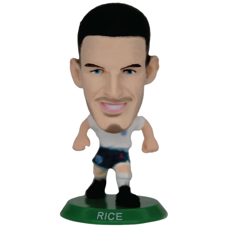 England FA SoccerStarz Declan Rice Classic Home Kit Collectable Figure 5cm Tall on Green Base