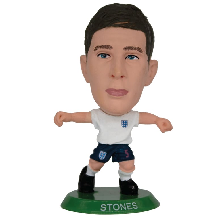 England FA SoccerStarz John Stones Collectable Figure - Classic Home Kit 5cm Tall on Green Base