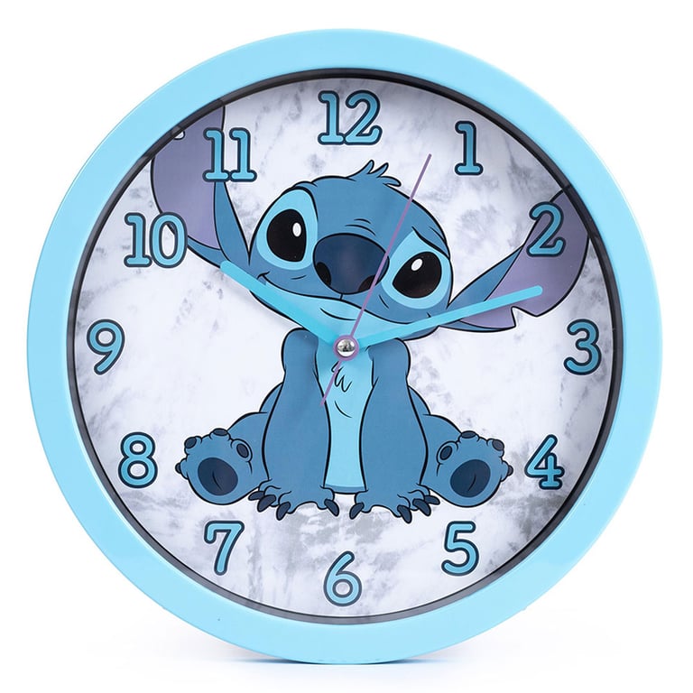 Lilo & Stitch Modern Sky Blue Hanging Wall Clock - Durable Plastic Case, AA Battery Operated