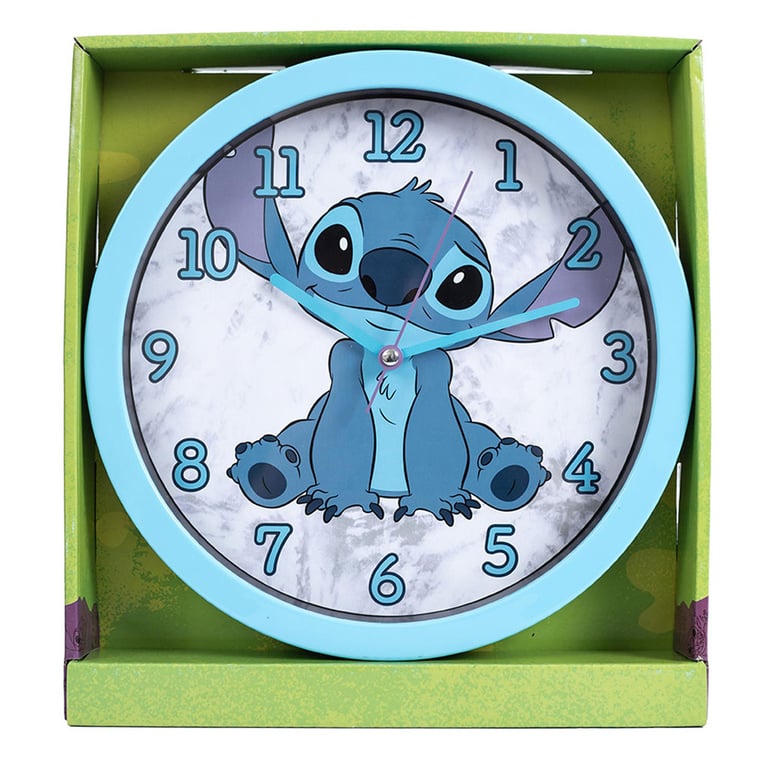 Lilo & Stitch Modern Sky Blue Hanging Wall Clock - Durable Plastic Case, AA Battery Operated