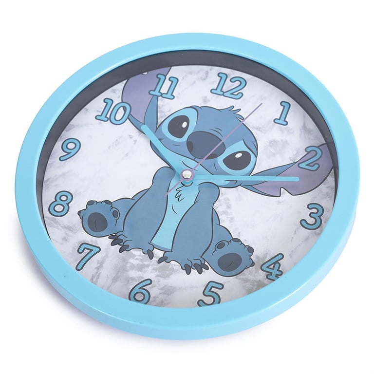 Lilo & Stitch Modern Sky Blue Hanging Wall Clock - Durable Plastic Case, AA Battery Operated