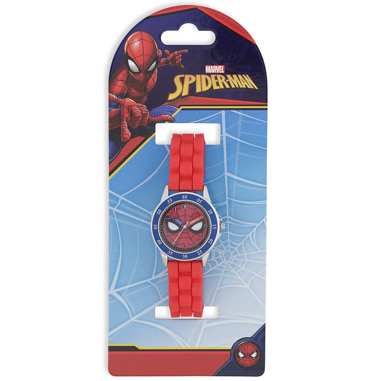 Spider-Man Junior Analogue Watch with Time Teacher Hands and Silicone Strap