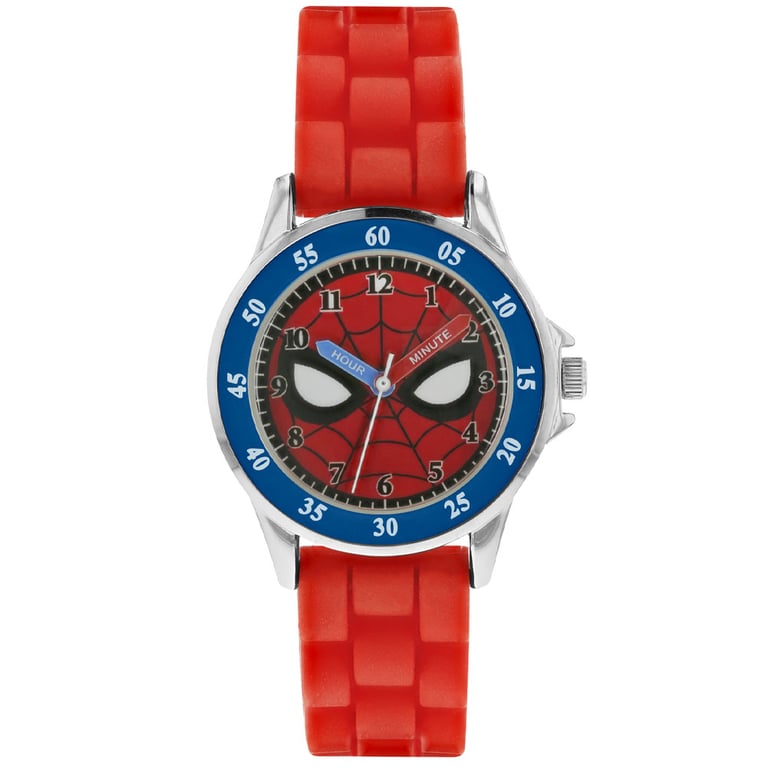 Spider-Man Junior Analogue Watch with Time Teacher Hands and Silicone Strap
