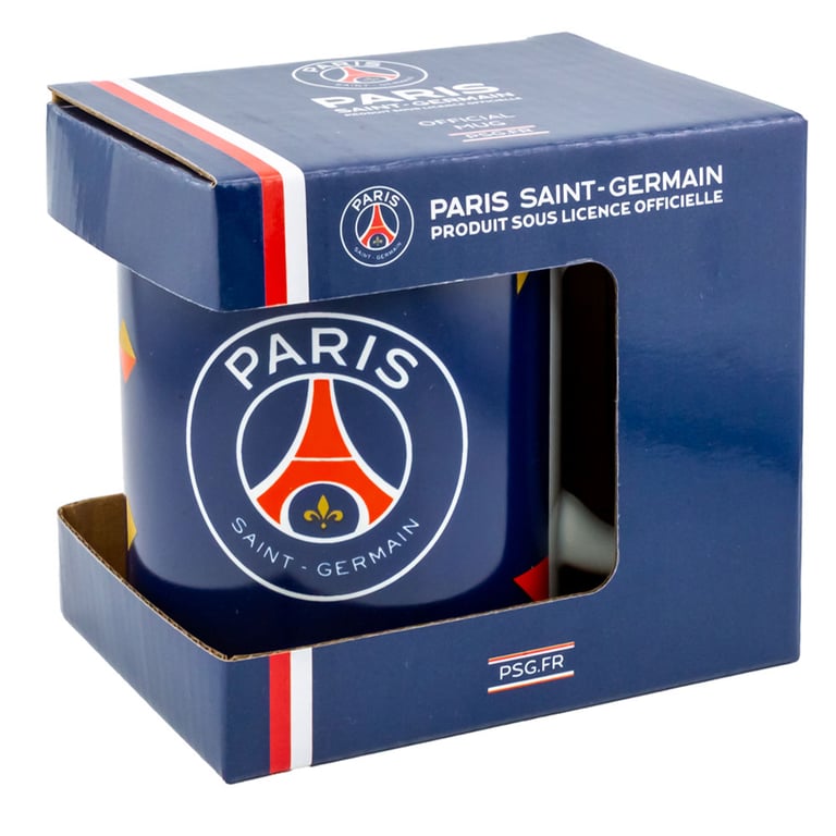 Paris Saint Germain FC Ceramic Mug - Full Colour Crest Design with Kiln Fired Finish