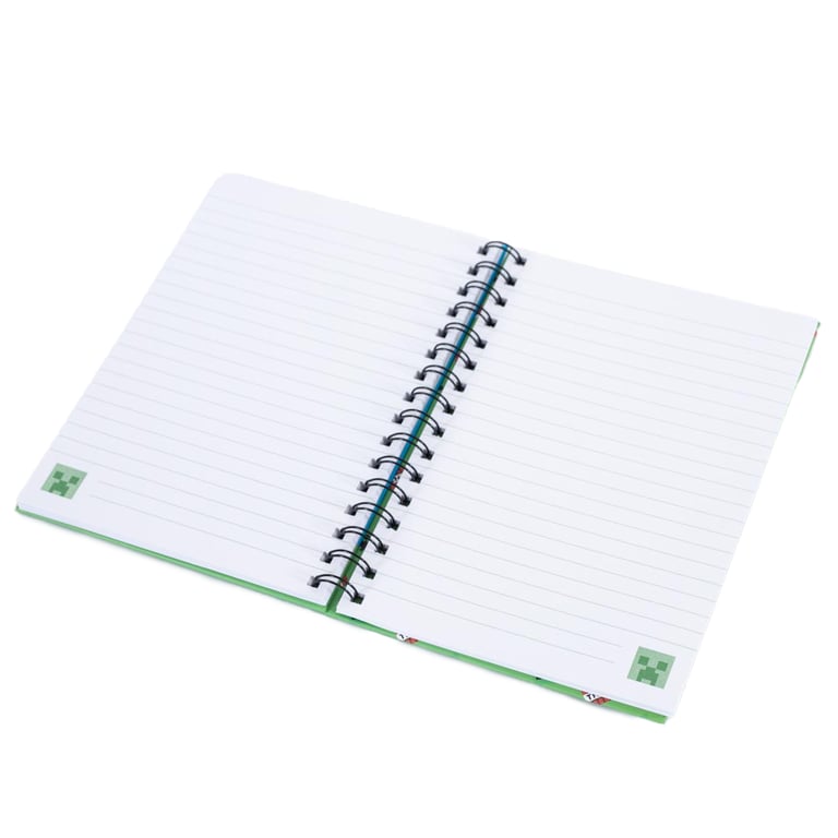 Minecraft Spiral Bound A5 Notebook - Lined Pages with Minecraft Characters