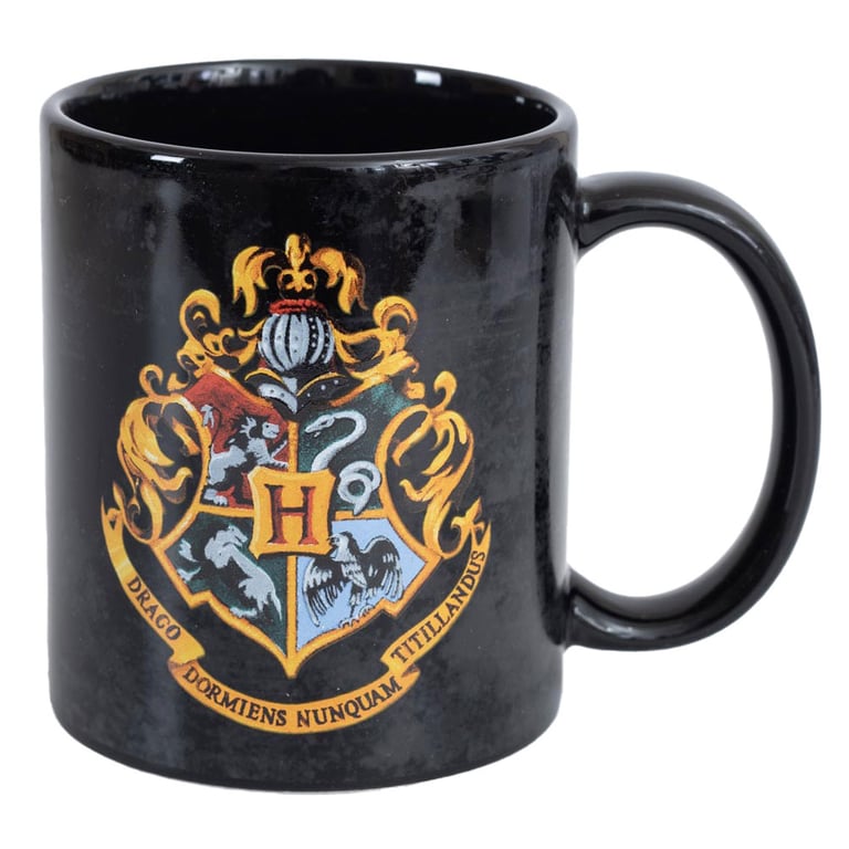 Harry Potter Colourful Crest Mug & Coaster Set - Includes Hogwarts Logo Mug and Keyring