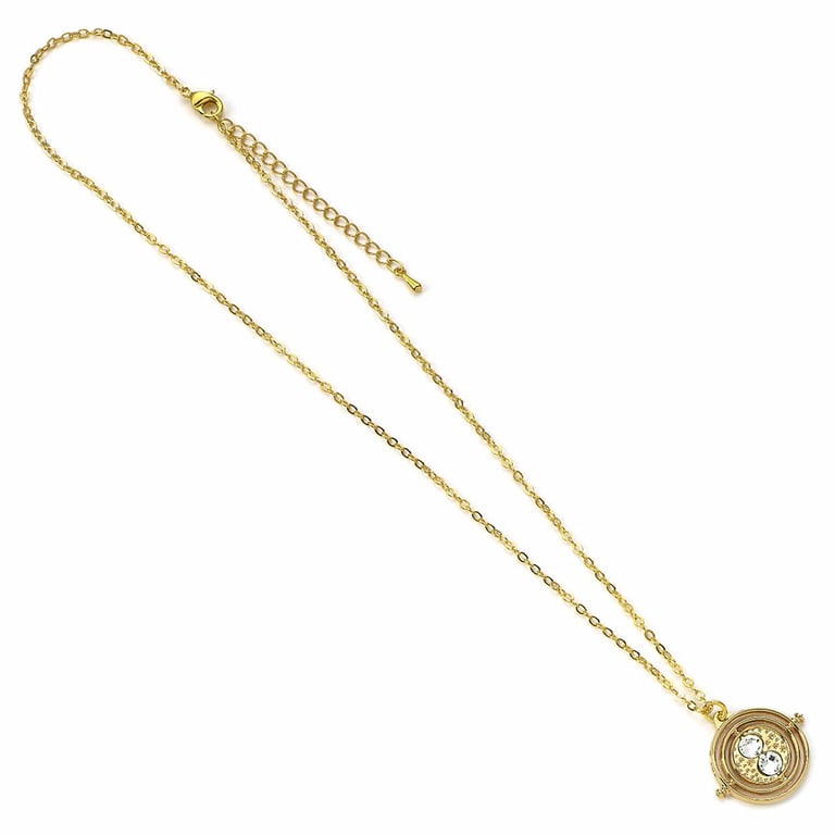 Harry Potter Time Turner Gold Plated Necklace - Snake Chain Charm Accessory