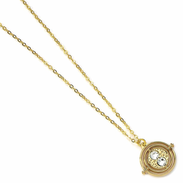 Harry Potter Time Turner Gold Plated Necklace - Snake Chain Charm Accessory