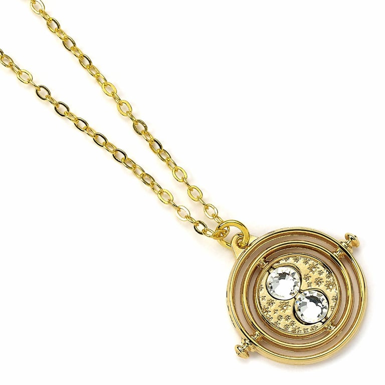 Harry Potter Time Turner Gold Plated Necklace - Snake Chain Charm Accessory