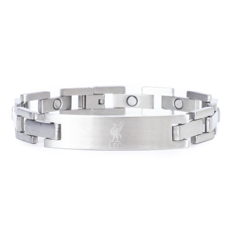 Liverpool FC Engraved Stainless Steel Club Crest Link Bracelet