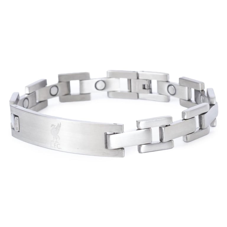 Liverpool FC Engraved Stainless Steel Club Crest Link Bracelet