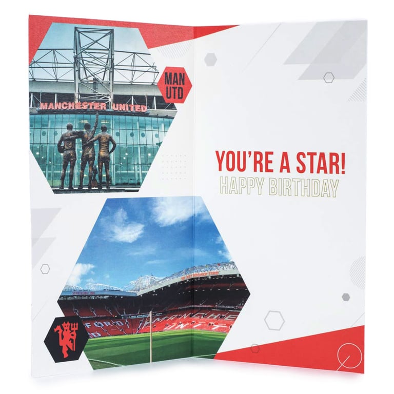 Manchester United FC Super Son Birthday Card - Official Club Crest Design with Inspirational Message