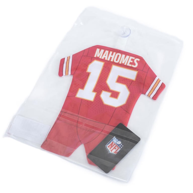 Patrick Mahomes Car Mini Kit - Double Sided Cloth Hang Up with 15 Decal