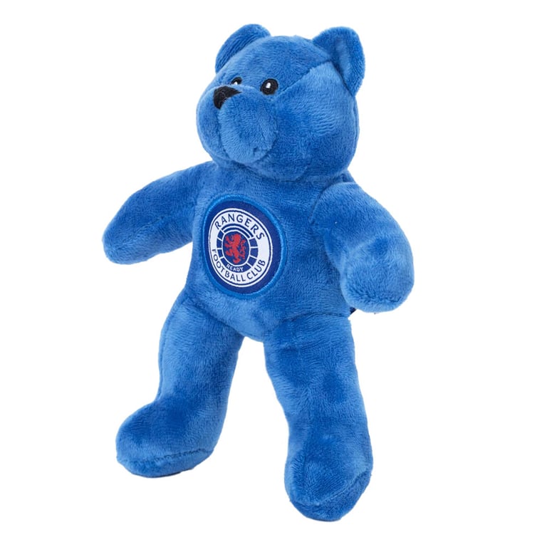 Rangers FC Royal Blue Woven Crest Plush Bear - Soft Touch 100 Polyester