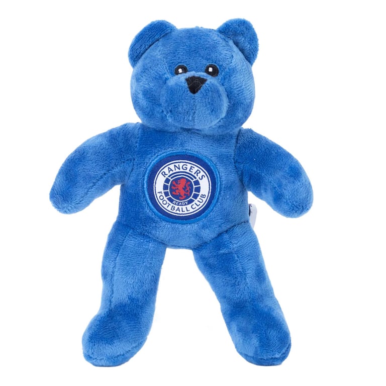 Rangers FC Royal Blue Woven Crest Plush Bear - Soft Touch 100 Polyester