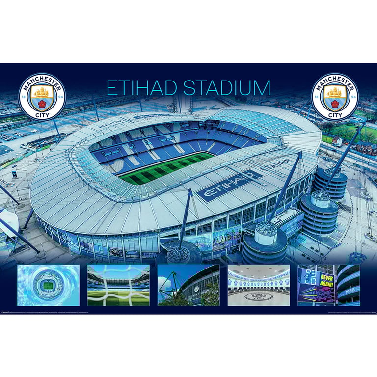 Manchester City FC Etihad Stadium High Resolution Aerial View Poster - Home Decor