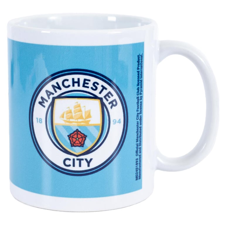 Manchester City FC Crest Ceramic Coffee Mug - Sky Blue Design