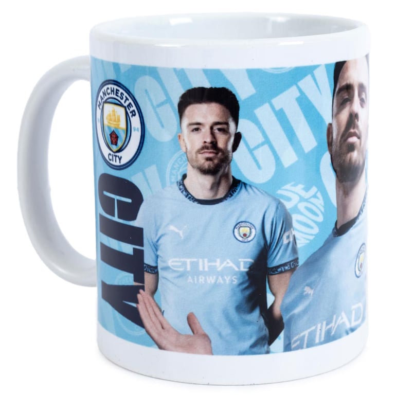 Manchester City FC Grealish Blue and White Ceramic Coffee Mug