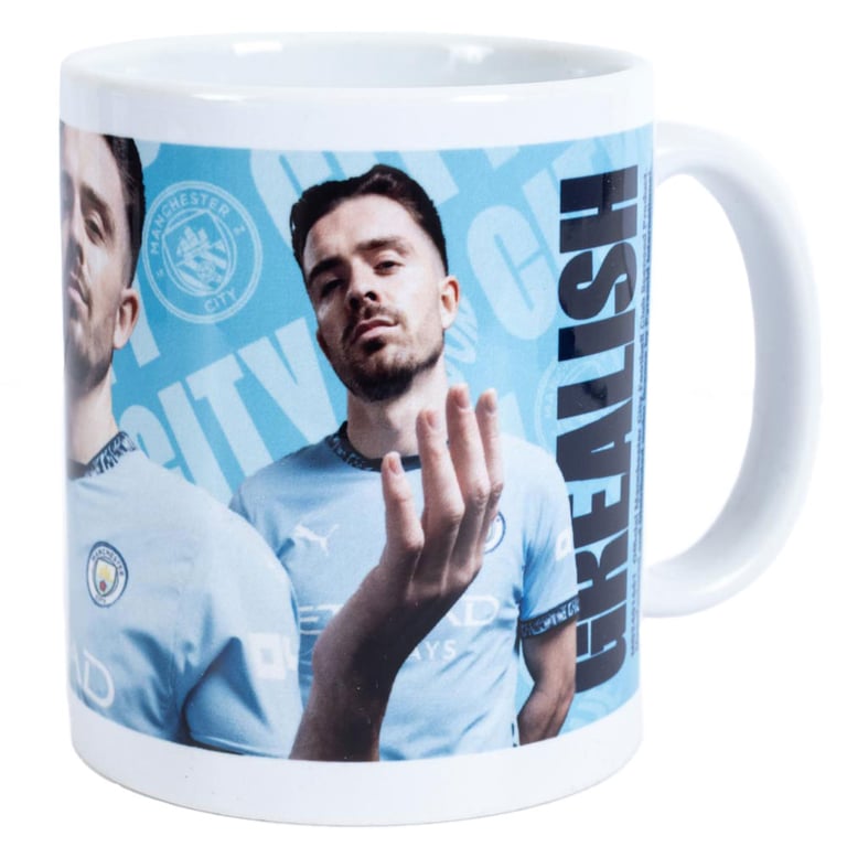 Manchester City FC Grealish Blue and White Ceramic Coffee Mug
