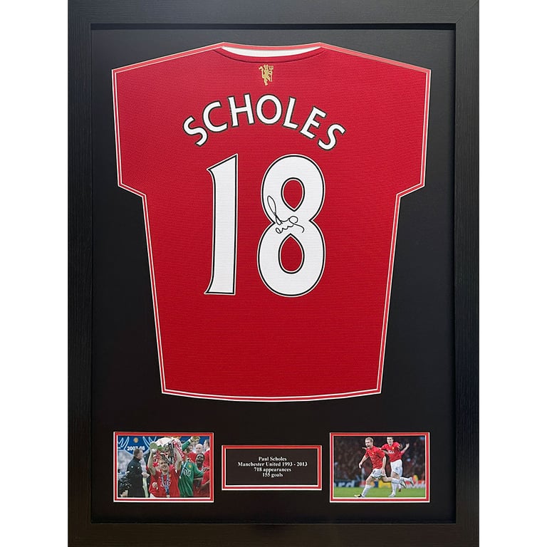 Manchester United FC Paul Scholes Signed 2021-2022 Replica Shirt Framed with COA