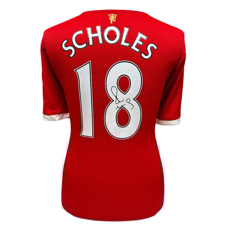 Manchester United FC 2021-22 Scholes Signed Replica Shirt - Hand Signed by Paul Scholes