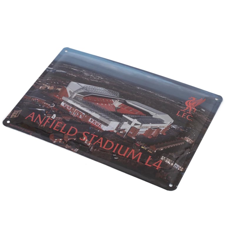 Liverpool FC 2pk Metal Stadium Photo Signs with Liverbird Crest